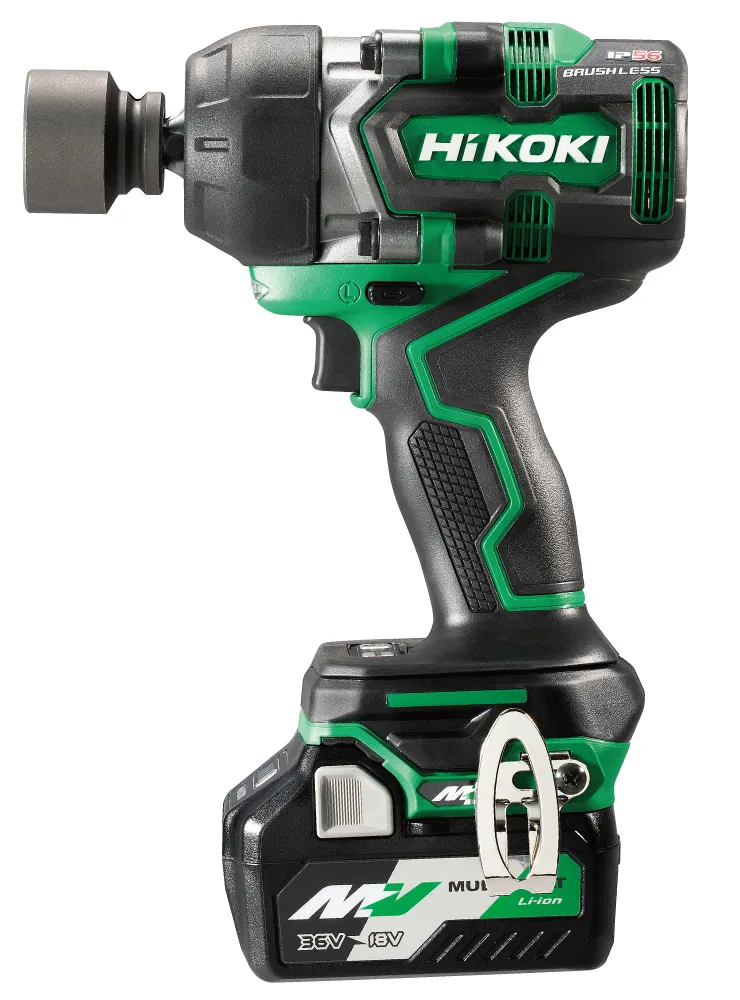 Hikoki WR36DE WRZ, Slagtrekker, Børsteløs, Sort, Grønn, IP56, 1/2, 2400 RPM