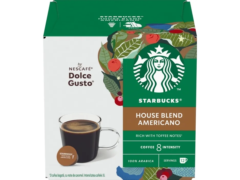 Kavos kapsler kompatible med NESCAFÉ® Dolce Gusto® Starbucks House Blend Grande, 12 stk.