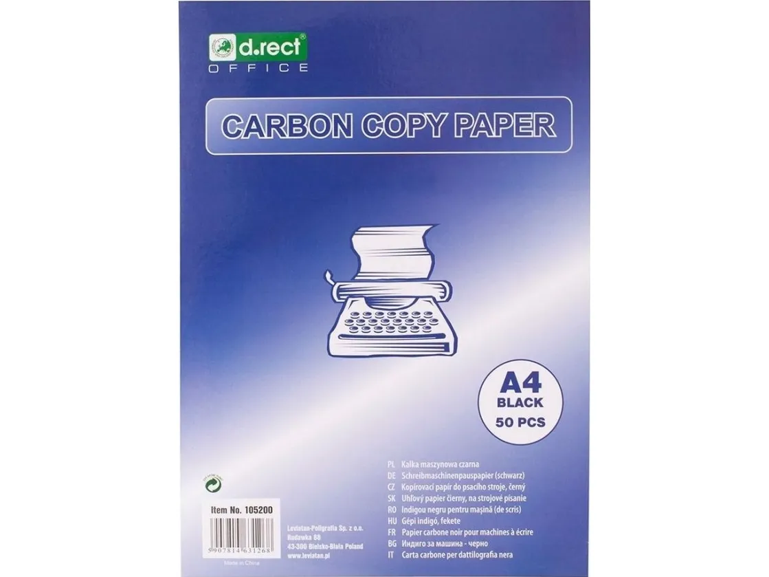 Karbonpapir svart A4 50 stk D.RECT