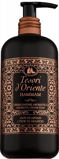 Tesori d’Oriente HAMMAM, Hender og kropp, Flytende såpe, Pumpe flaske, Fuktighetsgivende, Nærende, Beroligende, Argan, Apelsinblomst, 300 ml