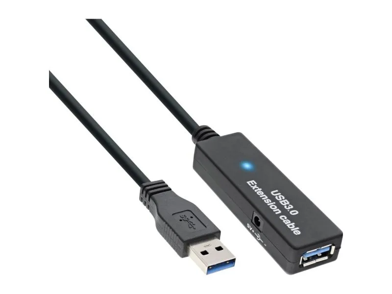 InLine 35657, 20 m, USB A, USB A, USB 3.2 Gen 1 (3.1 Gen 1), 5 Gbit/s, Sort