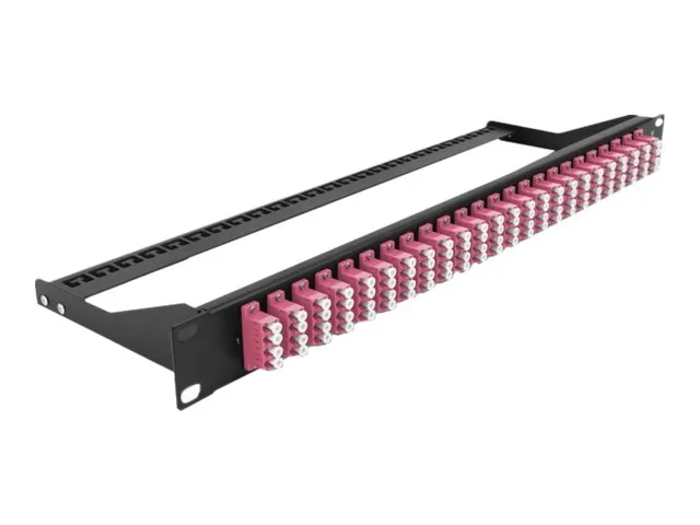 Delock - Koblingspanel - rackmonterbar - LC Quad MM x 24 - svart, fiolett - 1U - 19