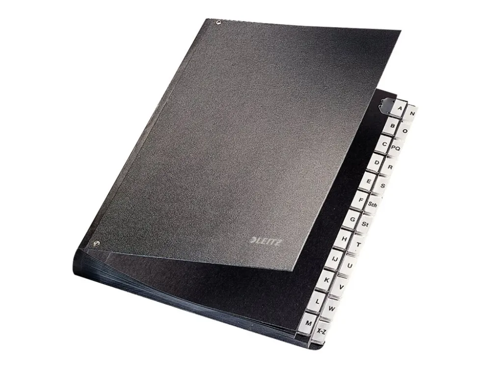 Leitz - Klassifikasjonsmappe - 24 rom - fortrykt: A-Z - for A4 (210 x 297 mm) - med fliker - svart