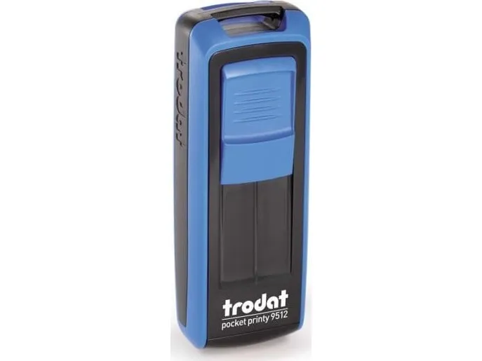 Trodat stempel 9512 Pocket Printy blå - svart pute 47x18 mm