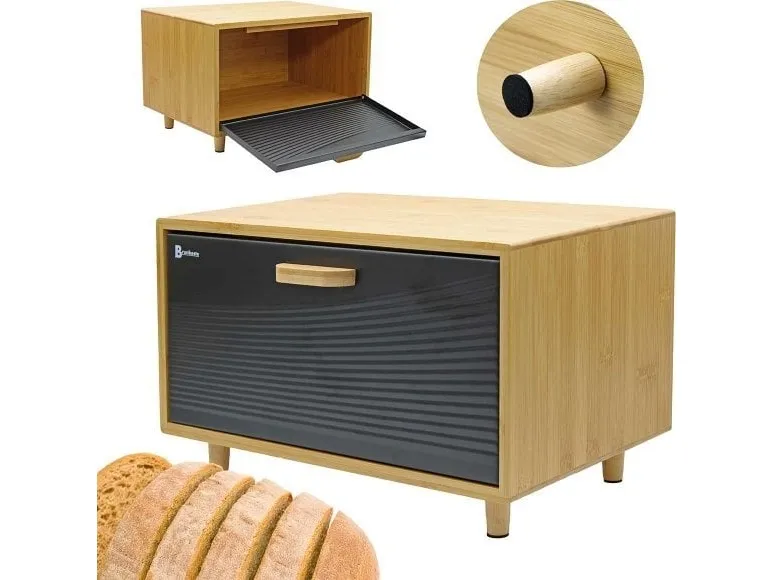 Brunbeste brødboks i bambus/stål (4252)