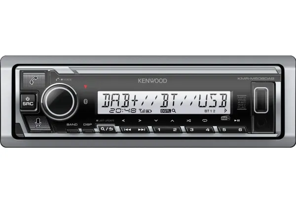 Kenwood KMR-M508DAB, Sort, 88 W, 20 - 20000 Hz, 80 O, 200 W, LCD