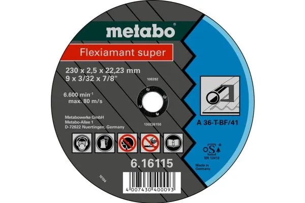 Metabo 616107000, Kutteskive, Flatt senter, Stål, Metabo, 2,22 cm, 12,5 cm