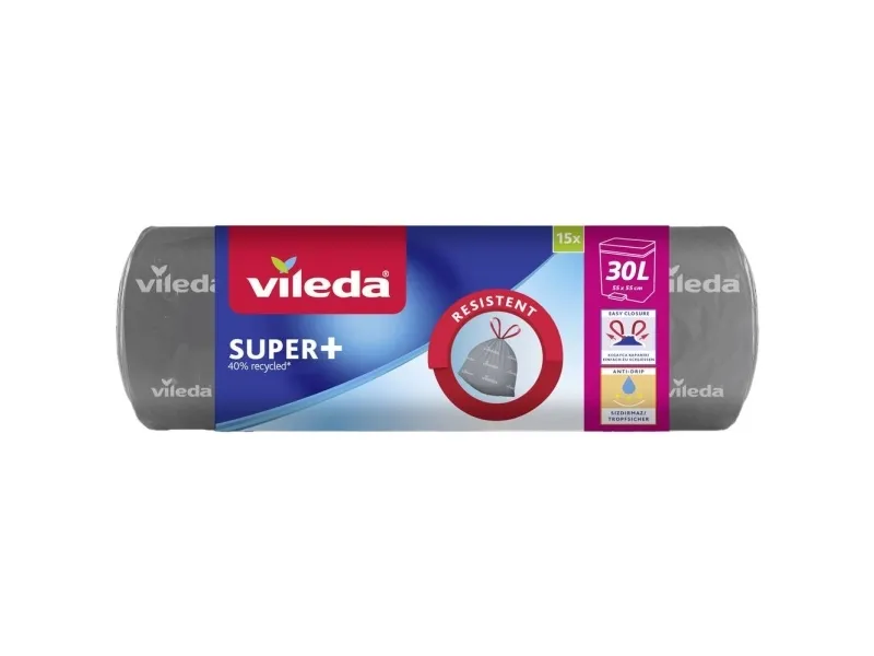 Vileda SUPER+ avfallssekker 30 L 171448 (15 stk)