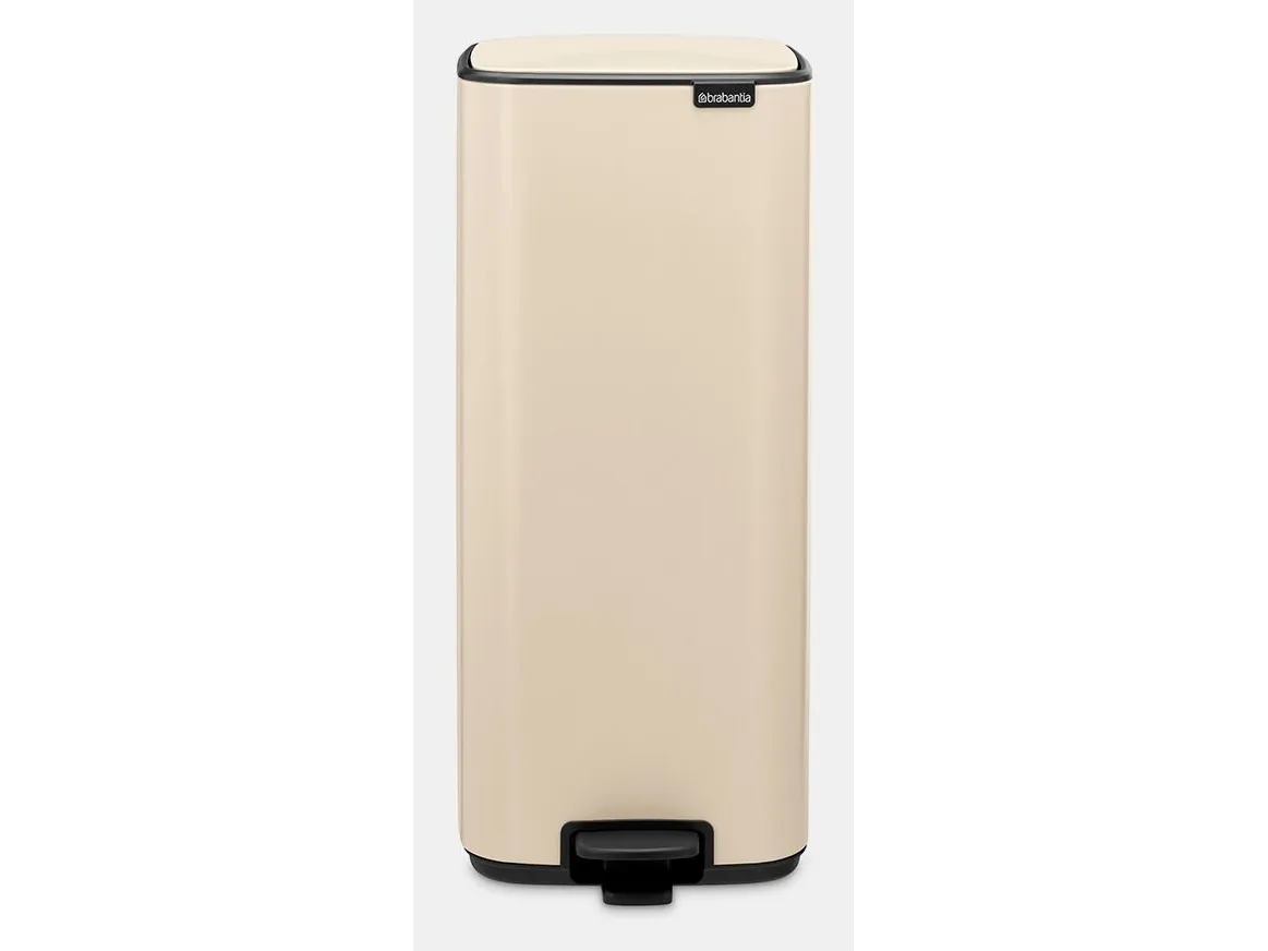 Brabantia Bo Pedal Bin, 30 l, Rektangulær, Stål, Beige, Pedal, Stål