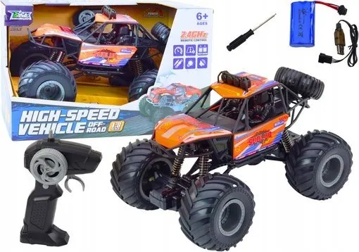 LeanToys Terrengbil R/C 1:8 støtdempere oransje