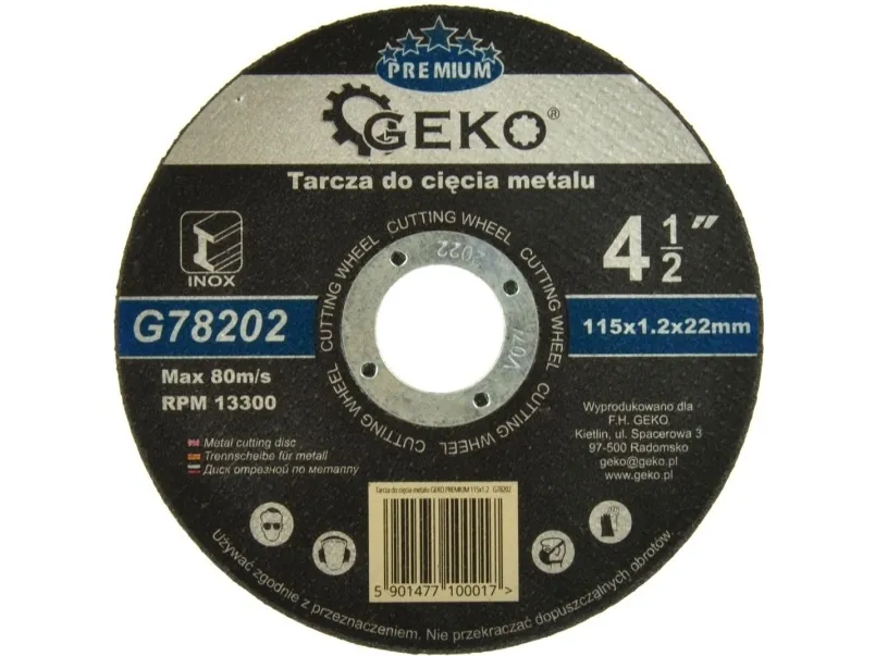 Geko Premium metallkappeskive 115x1,2 Inox (G78202)