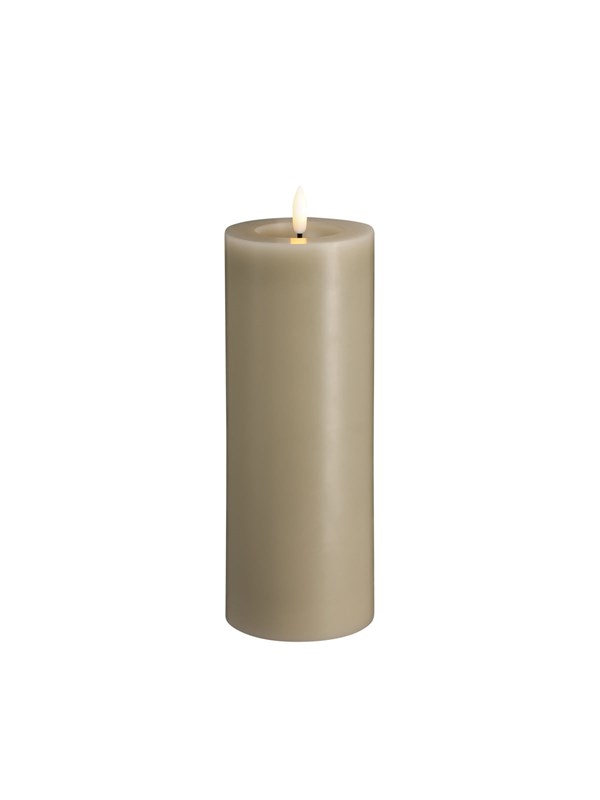 Moods & More LED pillar candle - Melted Kit grey - 74x200 mm