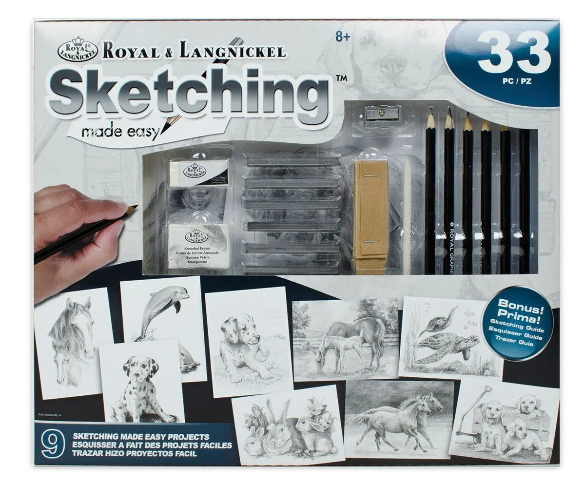 R&L Sketching Made Easy - skitsesæt med 33 dele