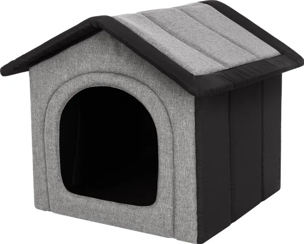 Hobbydog hundekurv/hus Inari Light Grey Black, 44x38 cm