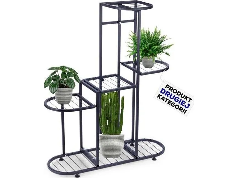 Vilde planteholder i metall svart 5 nivåer 84,5 cm