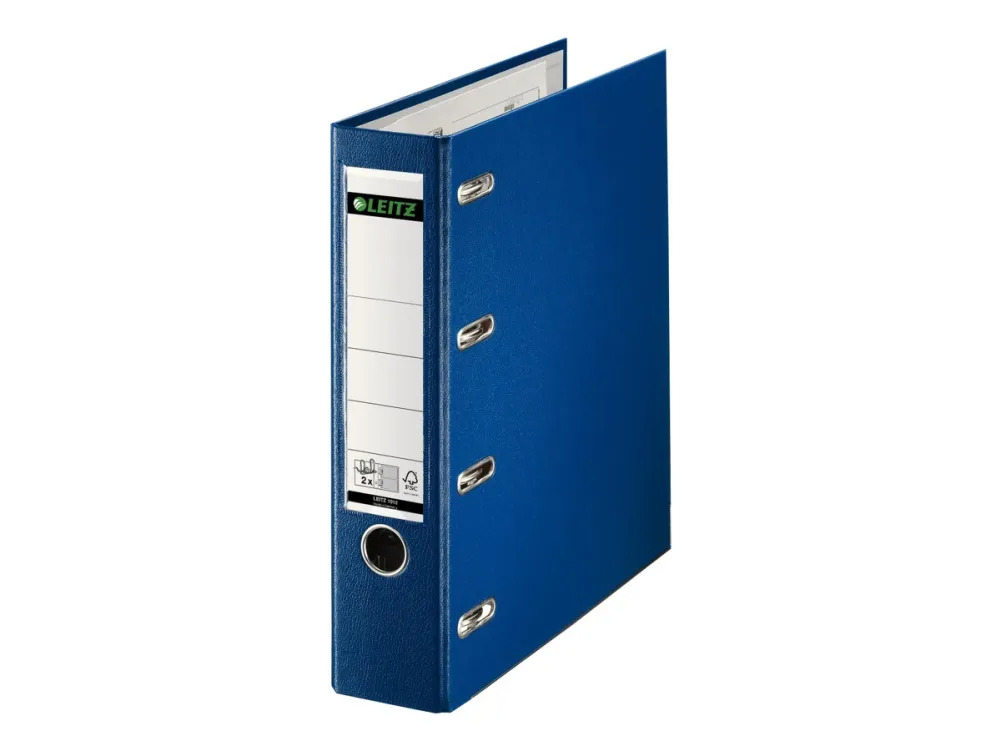 Leitz - Hevarmbuefil - bokryggbredde: 75 mm - for A5 (148 x 210 mm) - kapasitet: 1000 ark - landskap - blå