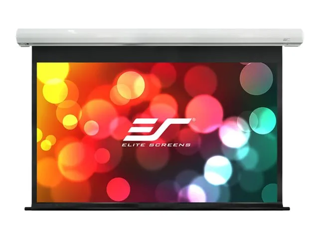 Elite Screens Saker Series - Projeksjonsskjerm - takmonterbar, veggmonterbar - motorisert - 230 V - 110 (279 cm) - 16:10 - MaxWhite FG - hvit