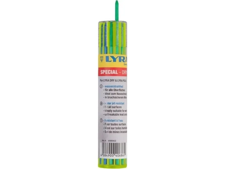 Dybhulspen refill PERMANENT mix hvid, blå, grøn 12 stk Lyra Dry