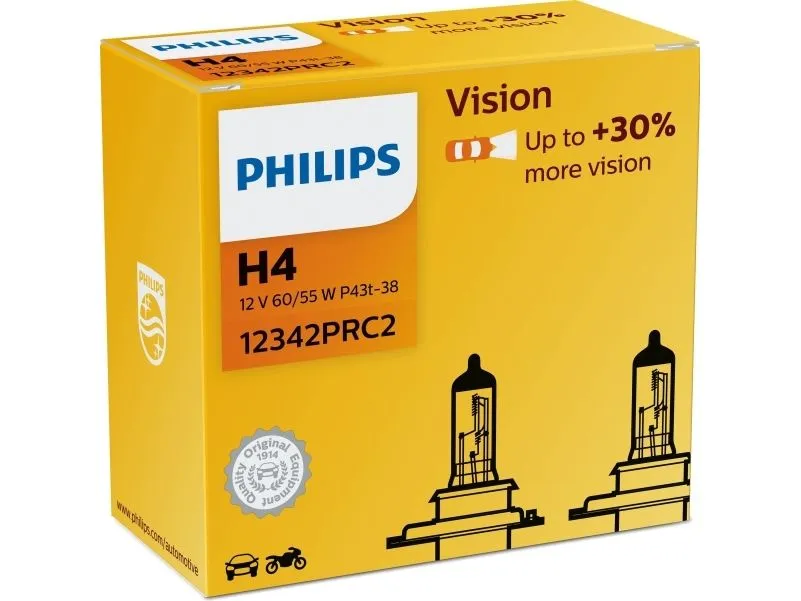 Philips Vision H4 60/55W 12V - Sæt