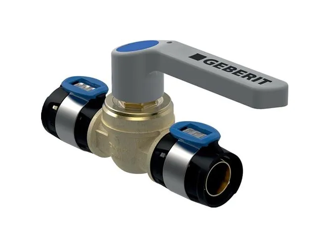 Geberit FlowFit kugleventil m/greb d=32 mm blyfri siliciumbronze