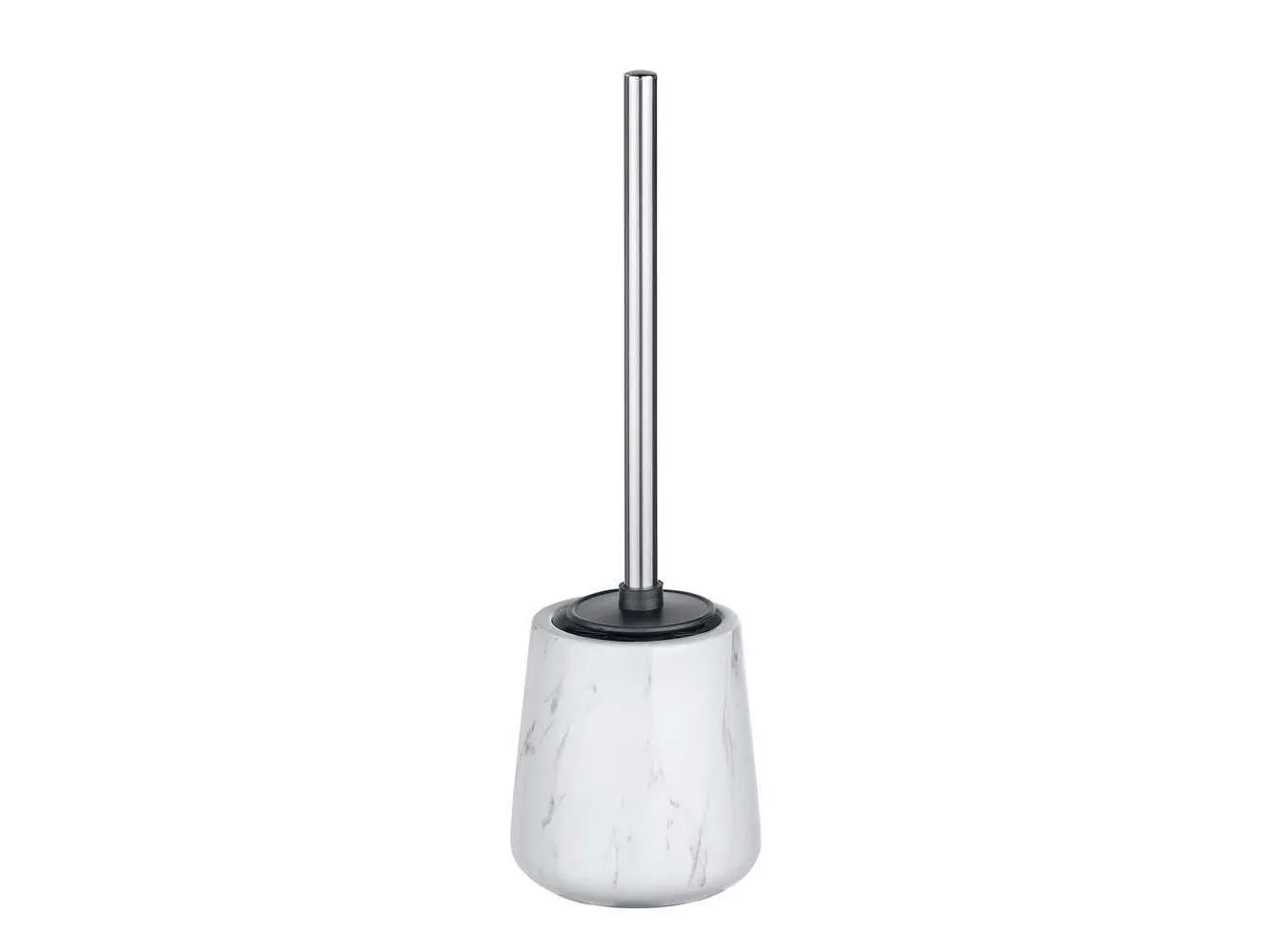 WENKO 23697100, Toalettbørste og holder, Rustfritt stål, Hvit, Keramisk, Rustfritt stål, Rustfritt stål, 390 mm, 12 cm