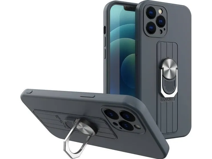 Hurtel ETUI Ring Case Silikonetui med fingergrep og støtte for Xiaomi Poco X4 Pro 5G Blue CASE