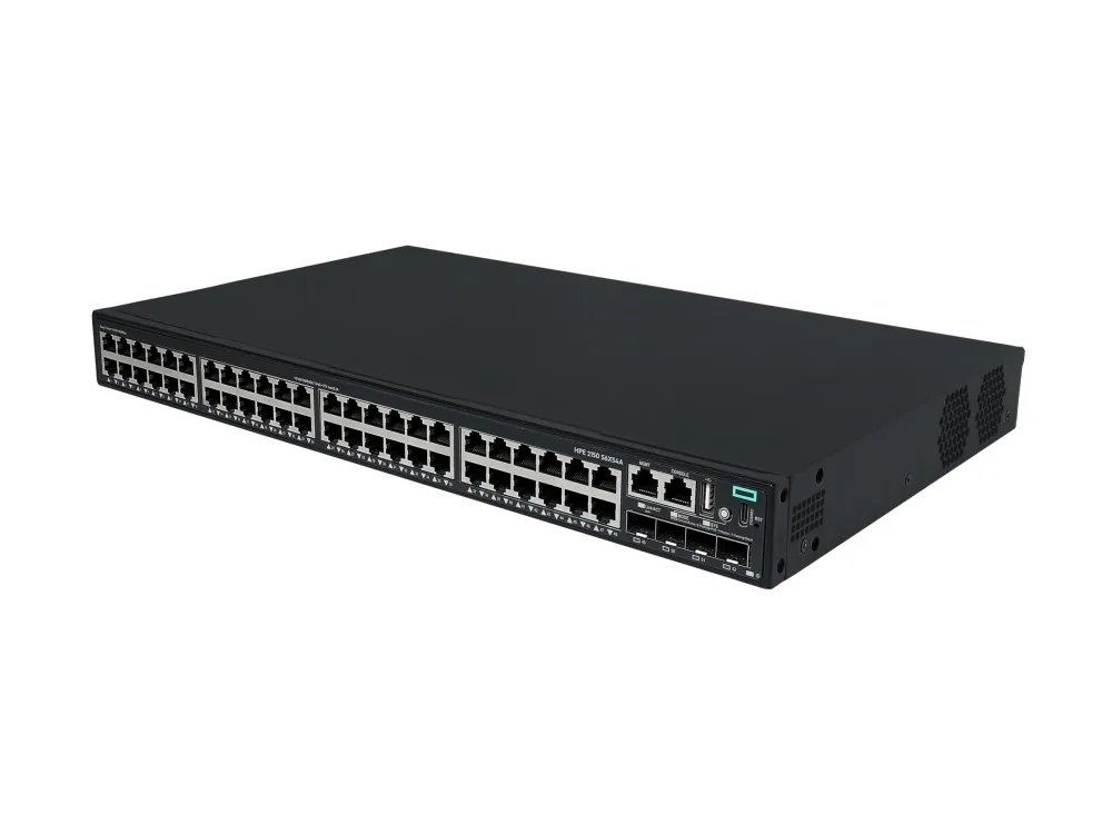 HPE Networking Comware 2150 48p 10M/100M/1G PoE+ 4p SFP+ 1G/10G 770W - Switch - L3 - Styrt - 48 x 10/100/1000Base-T (PoE+) + 4 x 1 Gigabit / 10 Gigabit SFP+ (opplink / stabling) - rackmonterbar - PoE+ (770 W)