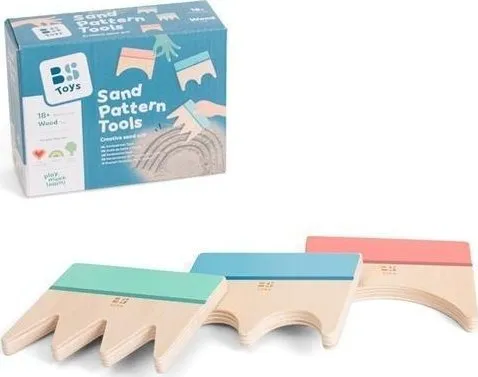 Treplater/pinner for å lage mønstre i sand