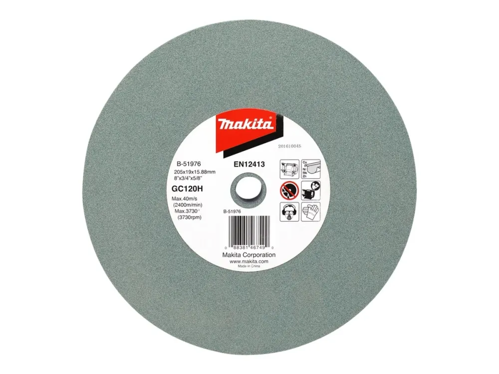 Makita - Grinding stone - for aluminium, ikke-jernholdig metall, støpejern, tungsten carbide - 205 mm - grovkorn: 120 - for Makita GB801