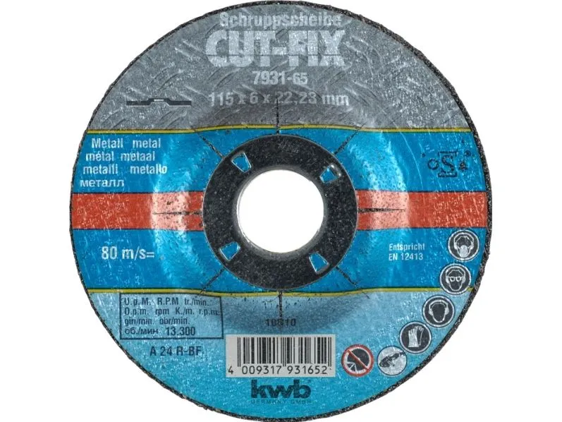 kwb CUT-FIX, Slipeskive, Metall, 2,2 cm, 12,5 cm, 6 mm, 80 m/s