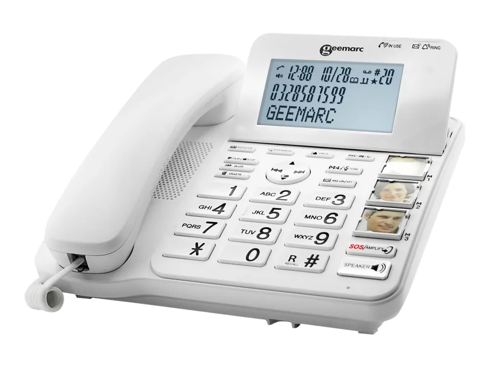 Geemarc CL595 - Telefon med ledning - svarersystem med anrops-ID/samtale venter