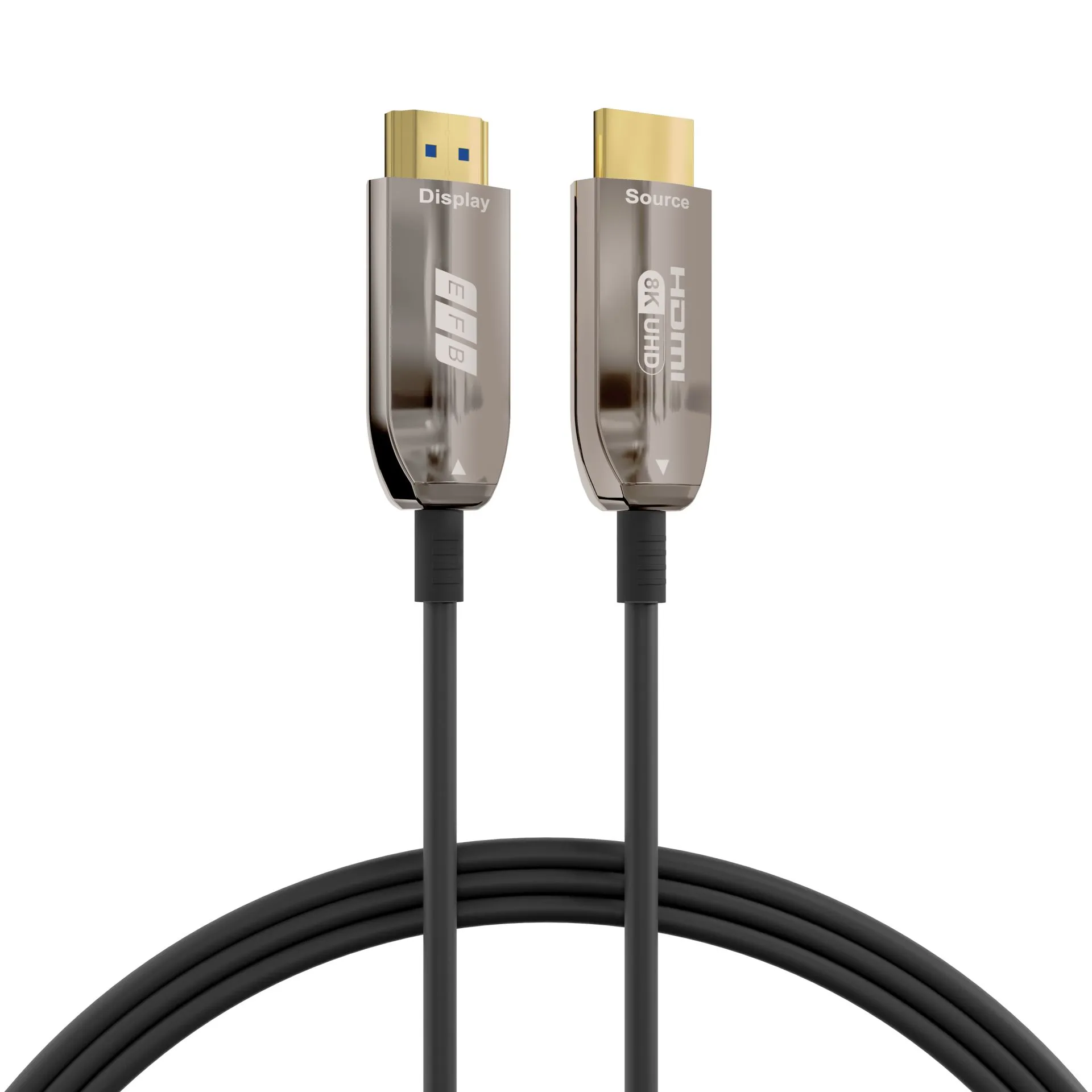 EFB Elektronik HDMI-21-00008, 30 m, HDMI Type A (Standard), HDMI Type A (Standard), 3D, 48 Gbit/s, Sort, Rustfritt stål