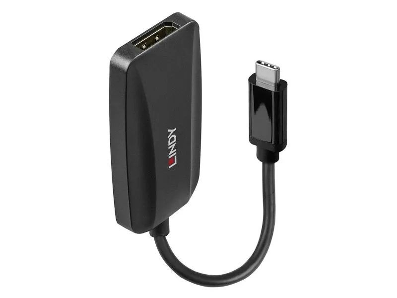 Lindy 43337, 0,13 m, USB Type-C, DisplayPort, Hankjønn, Hunkjønn, Rett
