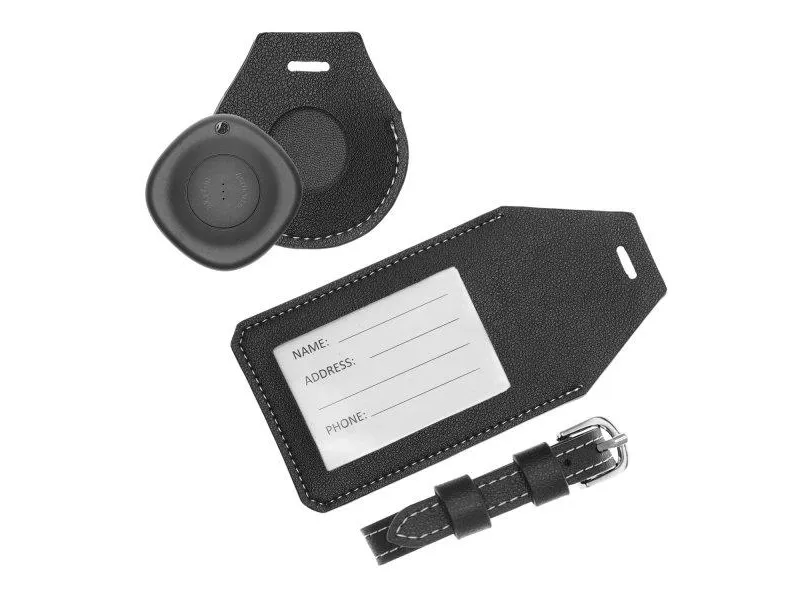 4smarts Tracker SkyTag/Luggage Tag, Bagasje, Sort, Støvresistent, Vanntett, Kunstig lær, IP66, iPad 9.7 6th Gen.(2018)/A1893,A1954iPhone 13 ProiPhone 7PlusiPad 10.2 8th Gen(2020)/A2270,A2428...