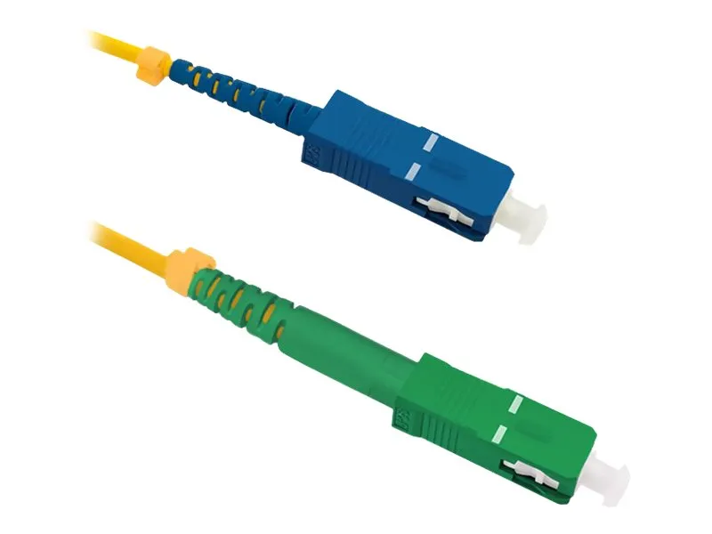 Qoltec Simplex - Koblingskabel - SC/APC-enkeltmodus (hann) til SC/UPC-enkeltmodus (hann) - 7 m - fiberoptisk - simpleks - 9 / 125 micron - G.652D - halogenfri - gul