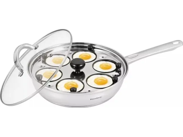 Kjele med egginnsats, glasslokk, 24 cm, Klausberg