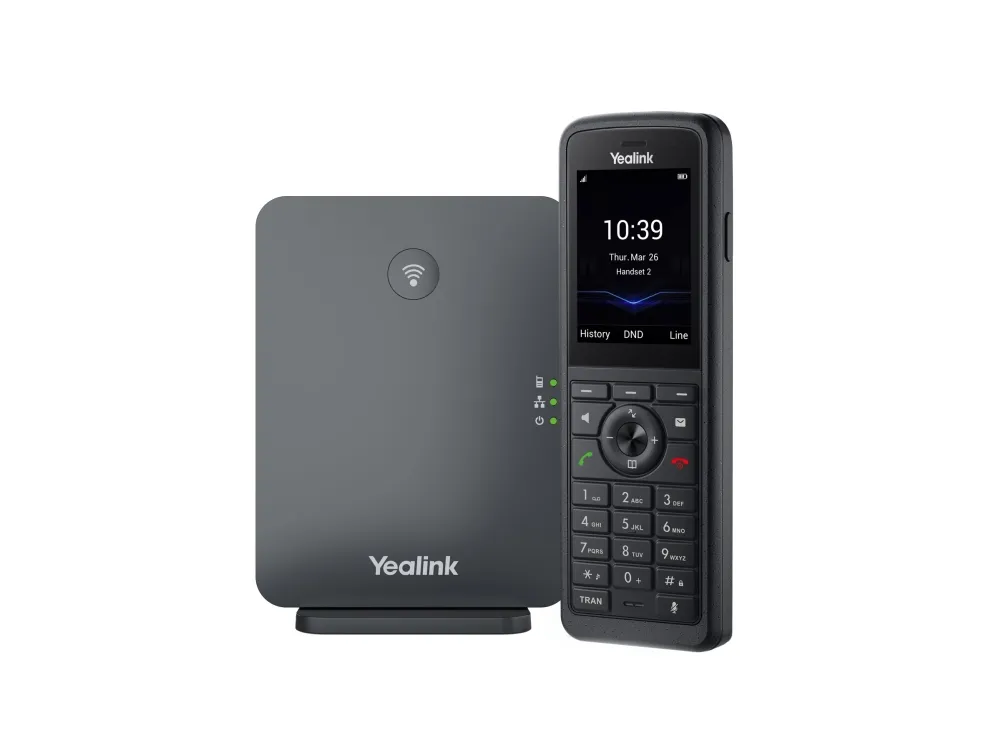 Yealink W79P Pro - Trådløs VoIP-telefon med anrops-ID/samtale venter - IP-DECT - treveis anropskapasitet - SIP, VQ-RTCPXR, RTCP-XR, SIP v2 - svart, klassisk grå
