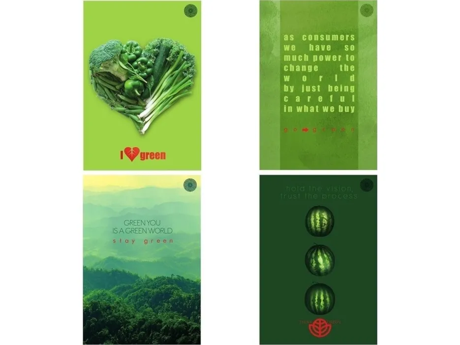 Ziemia Obiecana skrivebok B5/96K, linjert, Think Green (5 stk)