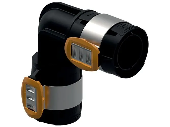 Geberit FlowFit bøjning: 90°, Materiale=PPSU, d=63mm