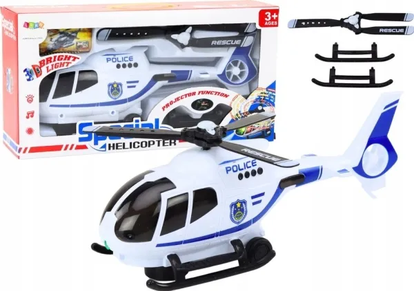 LeanToys politihelicopter leketøy med lys og lyder kjørende