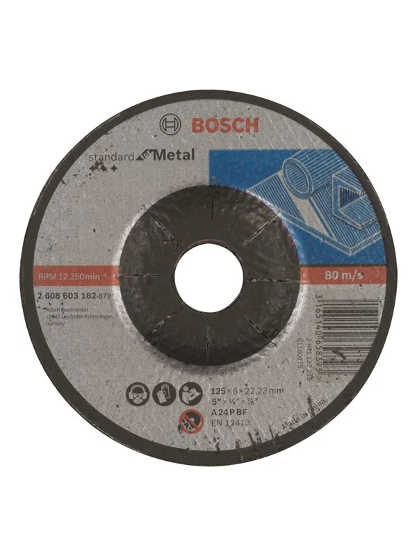 Bosch Skrubbeskive krum Standard for Metal A 24 P BF, 125 mm, 22,23 mm, 6,0 mm