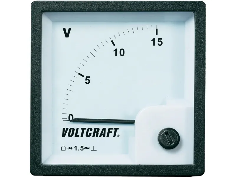 VOLTCRAFT AM-72x72/15V analogt innbyggingsmåleinstrument 15 V dreiespole