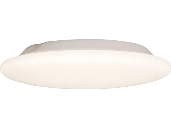 LED-Plafond Moon Slim 255, 3000 K eller 4000 K via DIP-switch. 1180 lm, Ra80, 3SDCM, 12 W, IP44, 230 V. For-/bagkantsdæmpning