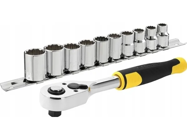 Stanley pipenøkkelsett 11 deler 3/8 + skralle 72T