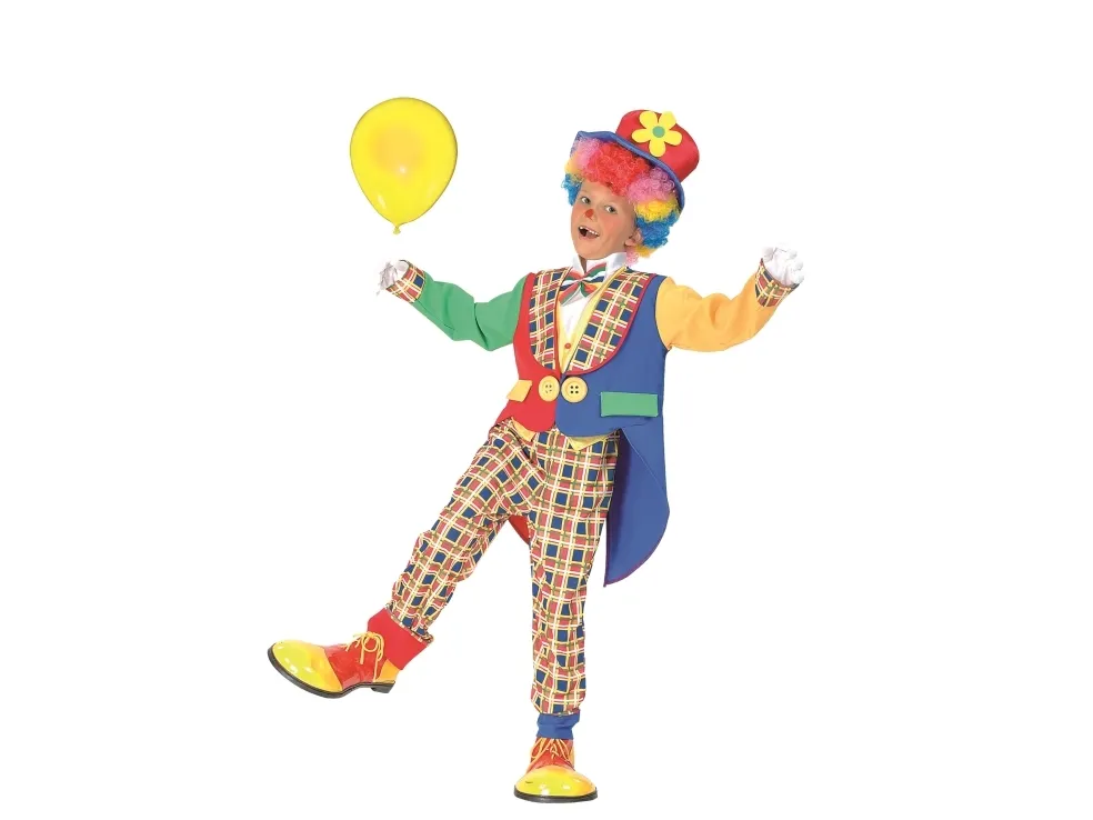 Ciao blomsterklovn Deluxe-kostyme (jakke med falsk skjorte, butterfly, bukser og hatt) 6-8 år
