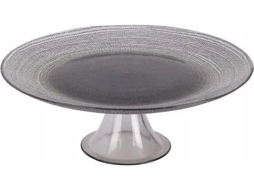 Koopman glassfat på fot til kake, elegant svart, 28 cm