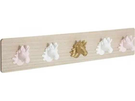 Dekorasjon til hjemmet: barneknagg med 5 kroker Unicorn