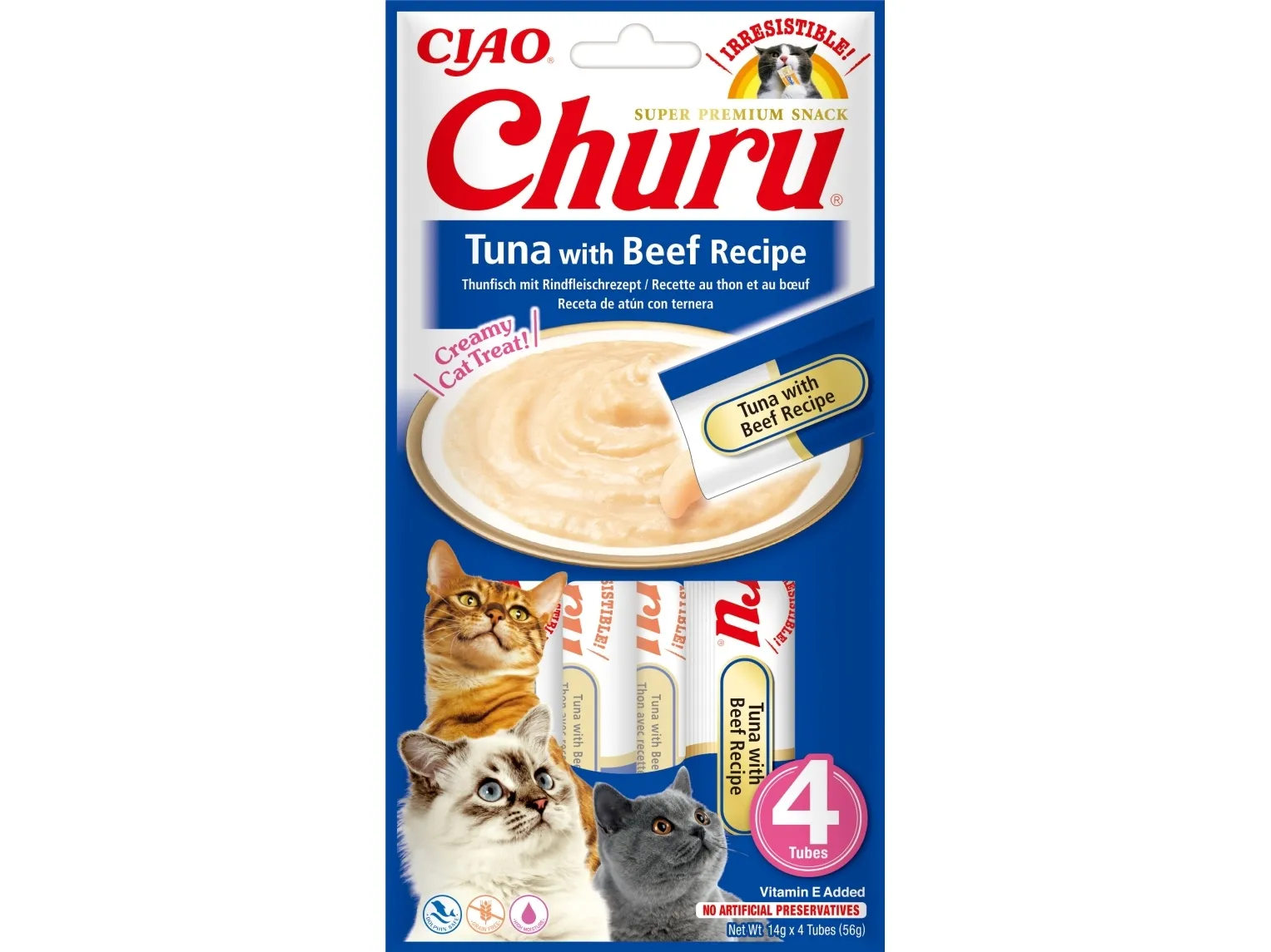 Churu Cat Cremy Tuna With Beef 4x14g