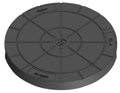 Dæksel 425mm glat - genbrugsplast