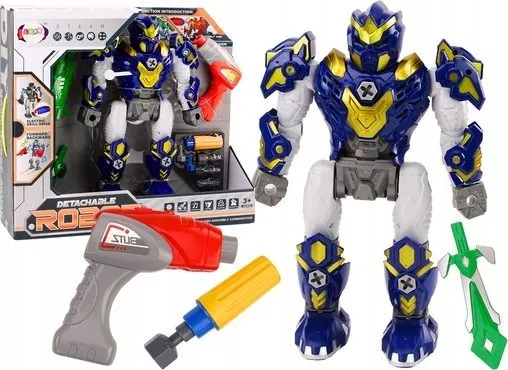 LeanToys robot for skruing Bron drill skrutrekker lys lyd blå
